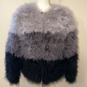 Chaser Marabou Feather Ombré Jacket